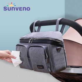 SUNVENO Universal Stroller Organizer Super Large Capacity, 2-in-1 Baby Stroller Organizer Waterproof Insulated Cup Holder Inside