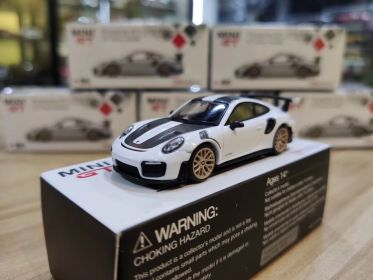 1:64 MINI GT 911 Turbo GT2 RS GT alloy car model (Color: White)