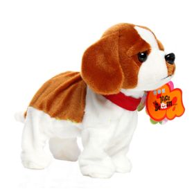 Voice Control Plush Mechanical Dog Doll (Color: Brown)