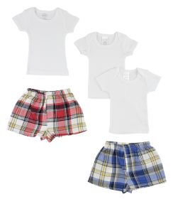 Infant T-Shirts and Boxer Shorts (Color: White, size: large)