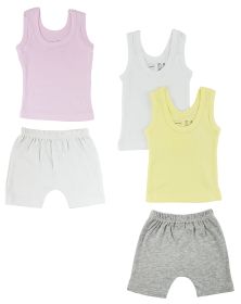 Girls Tank Tops and Pants (Color: White/Grey, size: large)