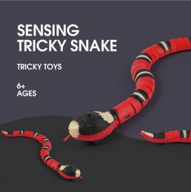 Remote Control Electric Toys Intelligent Induction Obstacle Avoidance Silver Ring Snake (Option: red small size)