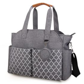 Baby Nappy Diaper Bag with 14 Pockets 2 Burp Cloths Multifunctional Diaper Changing Tote Bag with Adjustable Messenger Strap Pacifier Case Diaper Shou (Color: Grey)